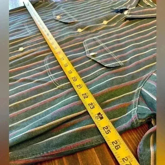 Vintage 90s‎ Ralph Lauren Chaps Mens Size L Boy Scouts Label Striped Shirt - Picture 4 of 6